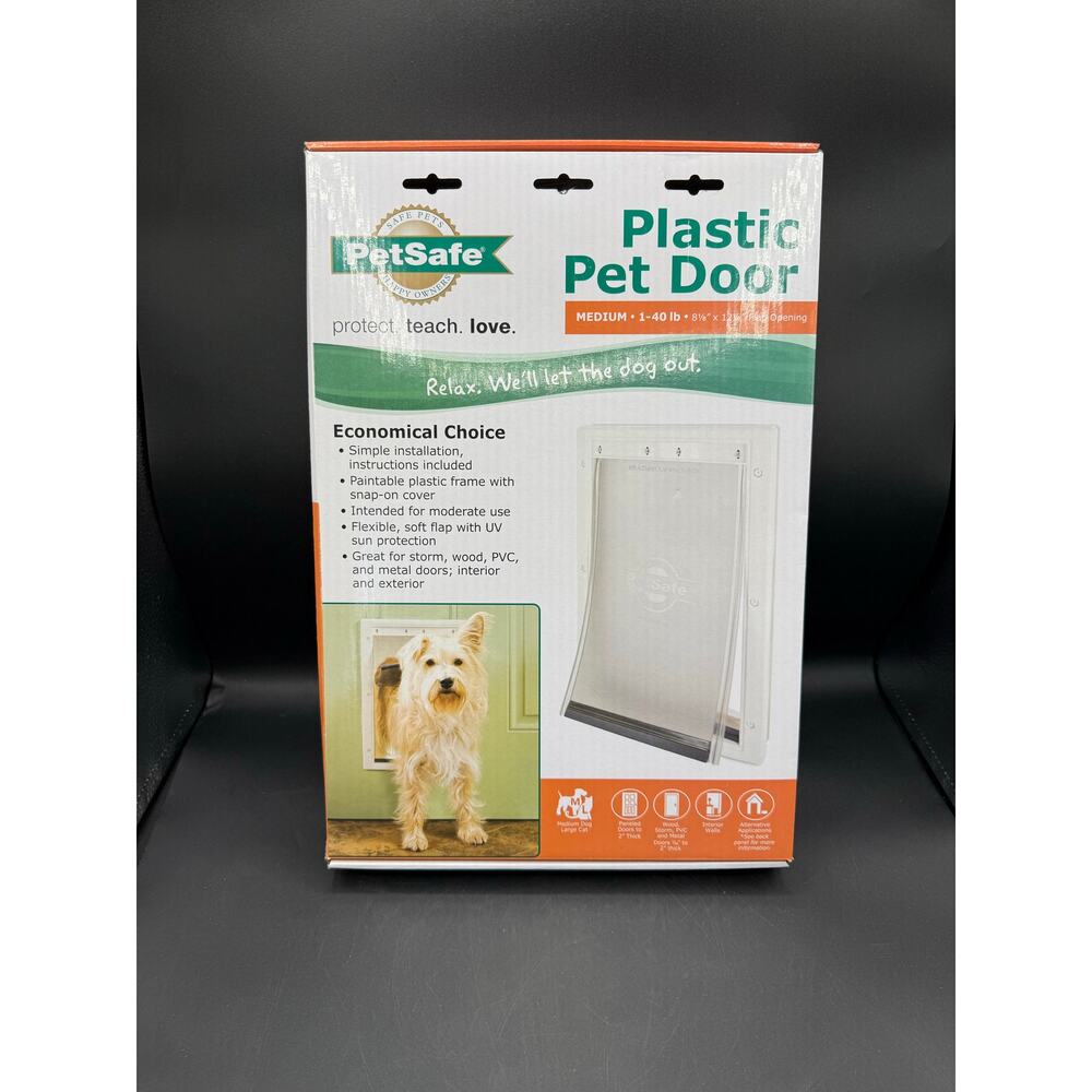 PetSafe Plastic Pet Door – Medium, For Dogs & Cats up to 40 lbs